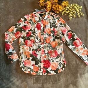 Talbots floral Button-Up Blouse